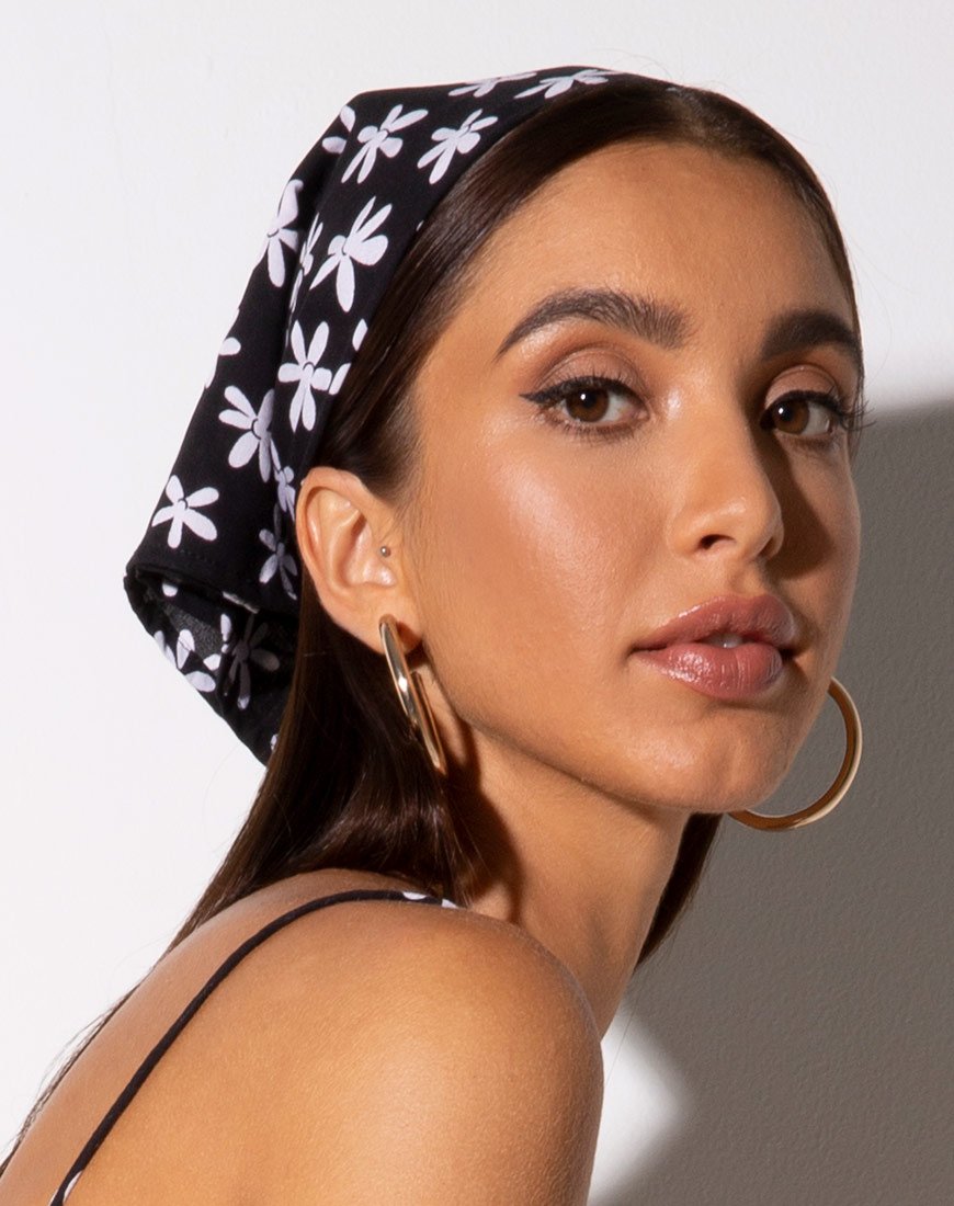 Image of Bandana in 90s Daisy Black and White