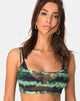 Image of Blink Crop Top in Tie Dye Turquoise Mesh