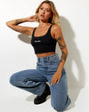 Image of Blois Crop Top in Lycra Black Paradise Embro