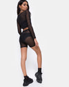 Image of Boneta Crop Top in Black Fishnet