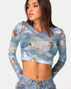 Image of Bonnie Crop Top in Angel Sky Blue Mesh