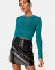 Image of Bonnie Crop Top in Zebra Flock Forest Green