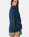 Image of Boyfriend Cardigan in Chenille Blue