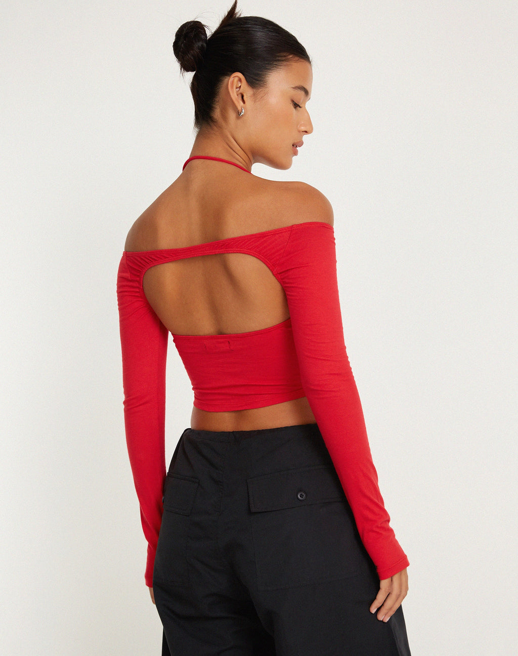 Brandy Long Sleeve Top in Racing Red