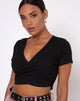 Image of Bria Crop Top in Rib Black
