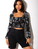 Image of Carmen Longsleeve Top in Night Sky Black
