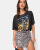 Image of Cheri Split Mini Skirt in Leopard Clear Sequin