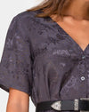Image of Crosena Swing Dress in Satin Rose Grey
