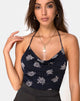 Image of Dais Bodice in Black Flock Rose