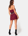 Image of Datista Slip Dress in Satin Rose Burgundy