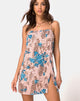 Image of Datista Mini Dress in Jungle Flower Blue and Cream