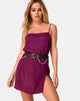 Image of Datista Slip Dress in Satin Cheetah Grape