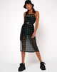Image of Desire Midi Dress in Hidden Charm Black/Peppermint