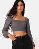 Image of Elina Top in Check It Out Black