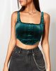 Image of Elix Crop Top in Velvet Forest Green