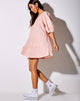 Image of Elna Babydoll Dress in Pink Check