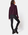 Image of Evie Cropped Sweatshirt in Chenille Plum