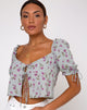 Image of Fleur Top in Little Petal Dusky Blue