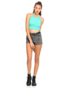 Image of Motel Folly Strappy Crop in Aquamarine