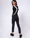 Image of Gadice Off The Shoulder Bodice in Black with White Stripe
