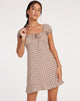 image of Galaca Mini Dress in Mini Gingham