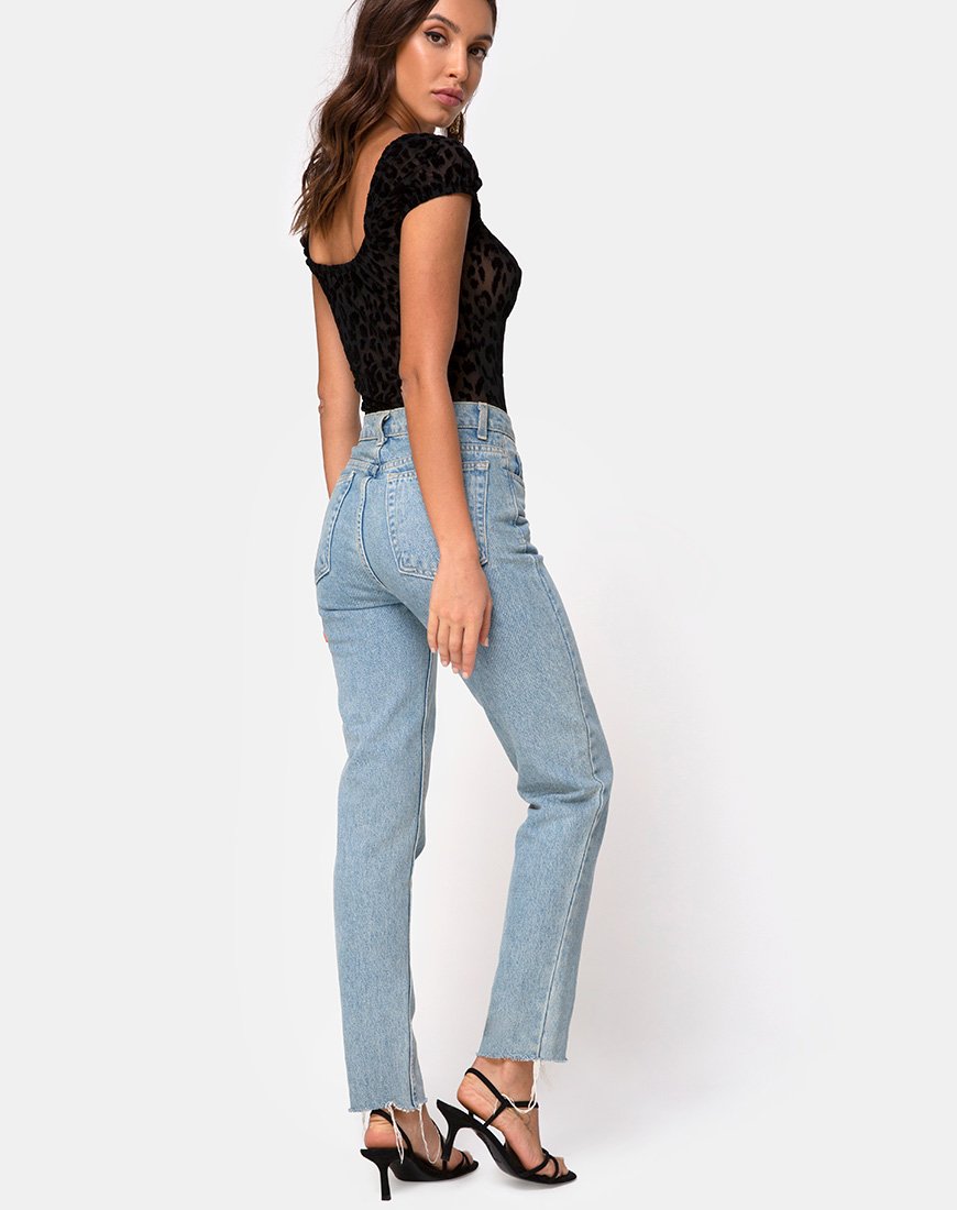 Image of Galacta Bodice in Animal Black Net