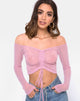 Image of Ganida Crop Top in Sheer Knit Blush