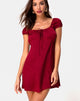 Image of Gaval Mini Dress in Satin Cheetah Raspberry