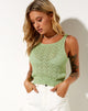 Image of Gera Top in Crochet Pointelle Green