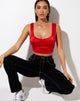 Image of Gladis Vest Top in Satin Red