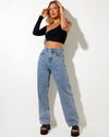 Image of Grasel Crop Top in Lycra Black