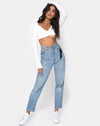 Image of Guan Crop Top in Rib Ivory