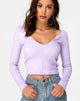 Image of Guanelle Top in Rib Lilac