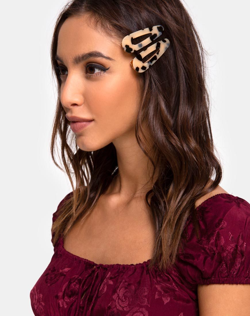 Image of Hair Clip Set in Tortoise