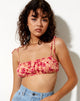 Image of Hepsie Bralette Top in Dark Wild Flower Cantaloupe