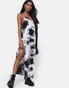 Image of Hime Maxi Dress in Mono Tie Dye Black and White
