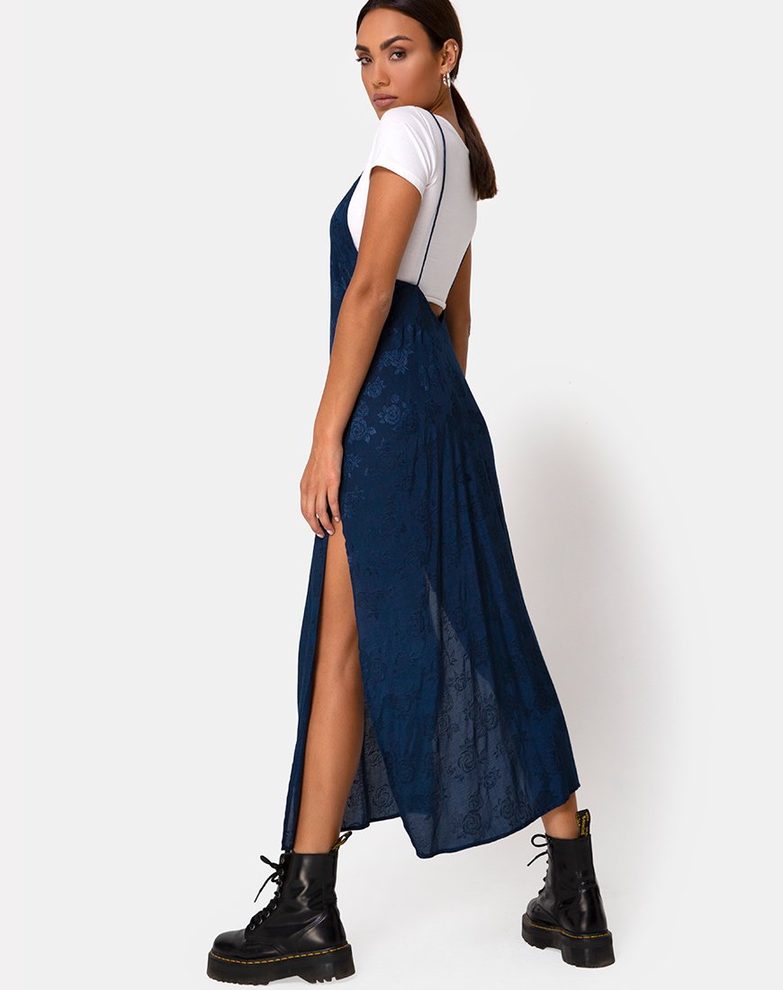 Image of Hime Dress in Satin Blue Rose