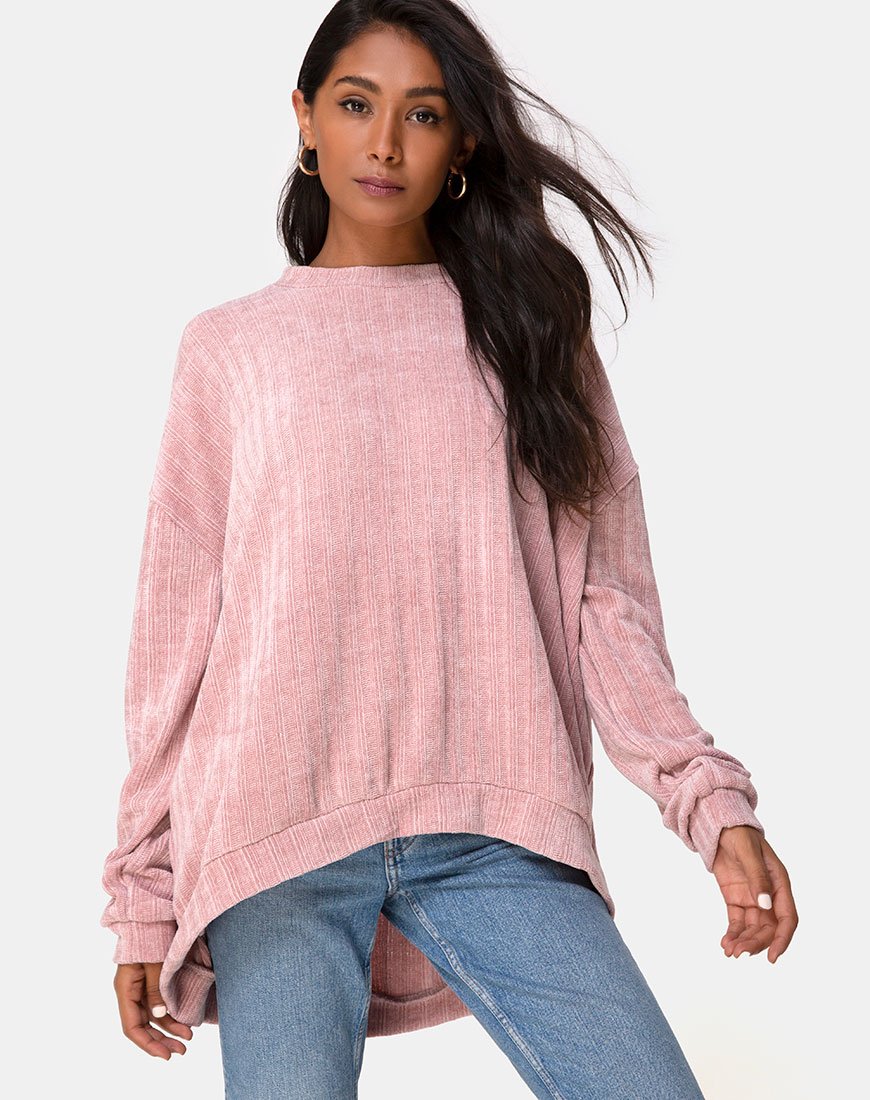 Oversized Knitted Jumper In Pink | Charli | SilkFred AU