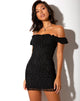 Image of Jamila Bodycon Dress in Black Flock Flutterby