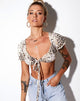 Image of Jiha Crop Top in Sand Leopard