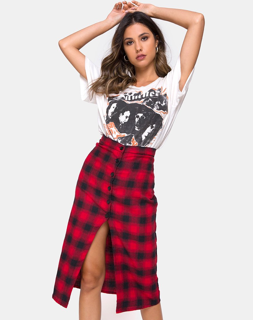 Midi Skirt Outfit Checkered Skirt Australia Kaisa Midi Skirt In