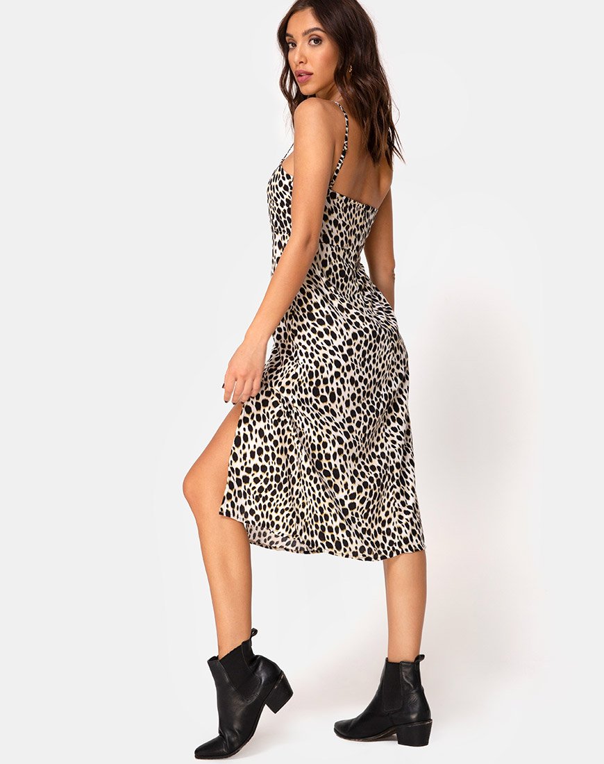 Cheetah best sale midi dress