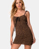 Image of Karlia Dress in Animal Flock Tan Net