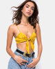 Image of Kasen Bralet in Satin Mustard Rose
