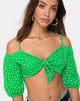 Image of Kavon Crop Top in Green Diana Dot