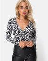 Image of Kayak Wrap Top in 90s Zebra