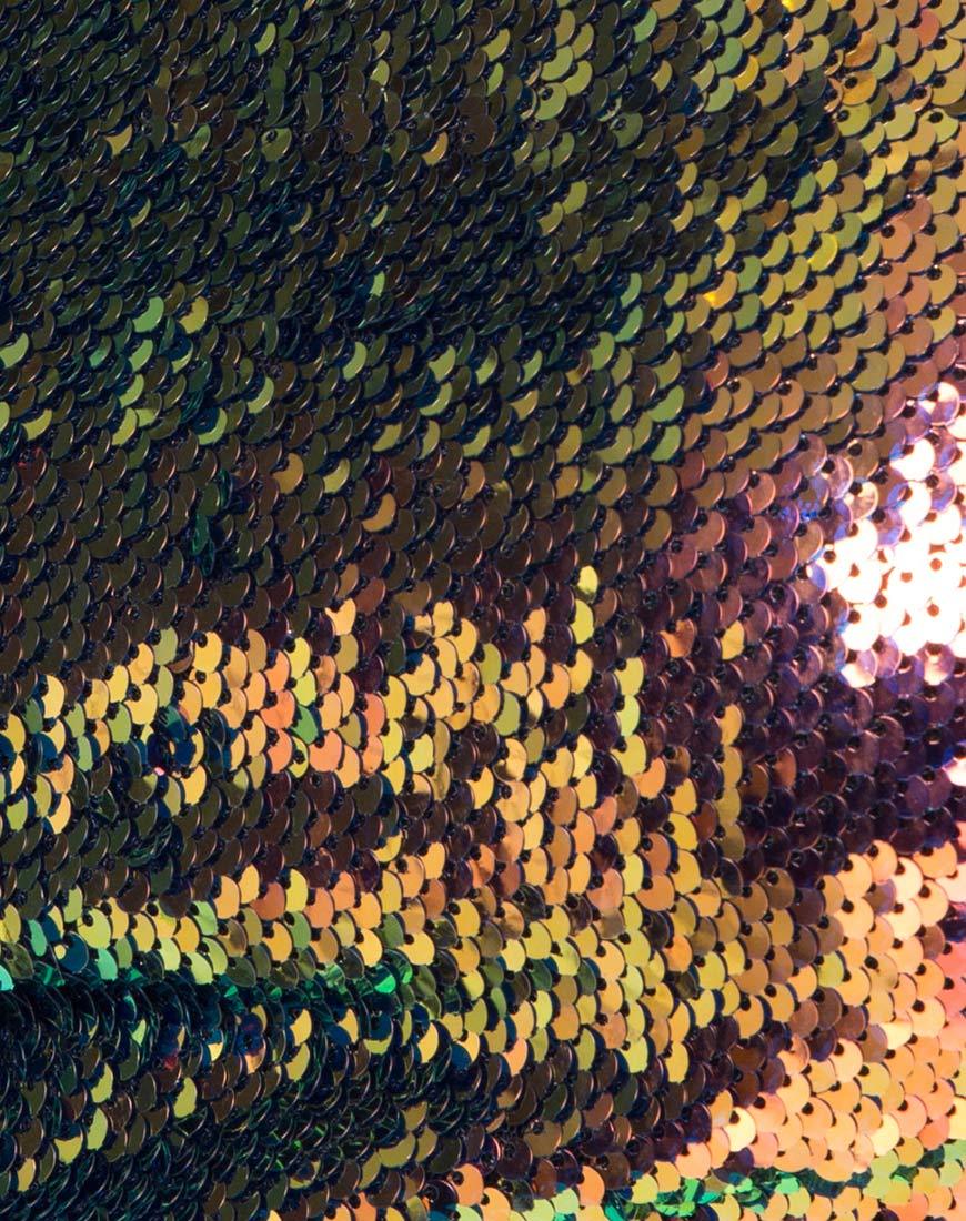 Image of Kingsley Crop Top in Fishcale Sequin Pink Oil