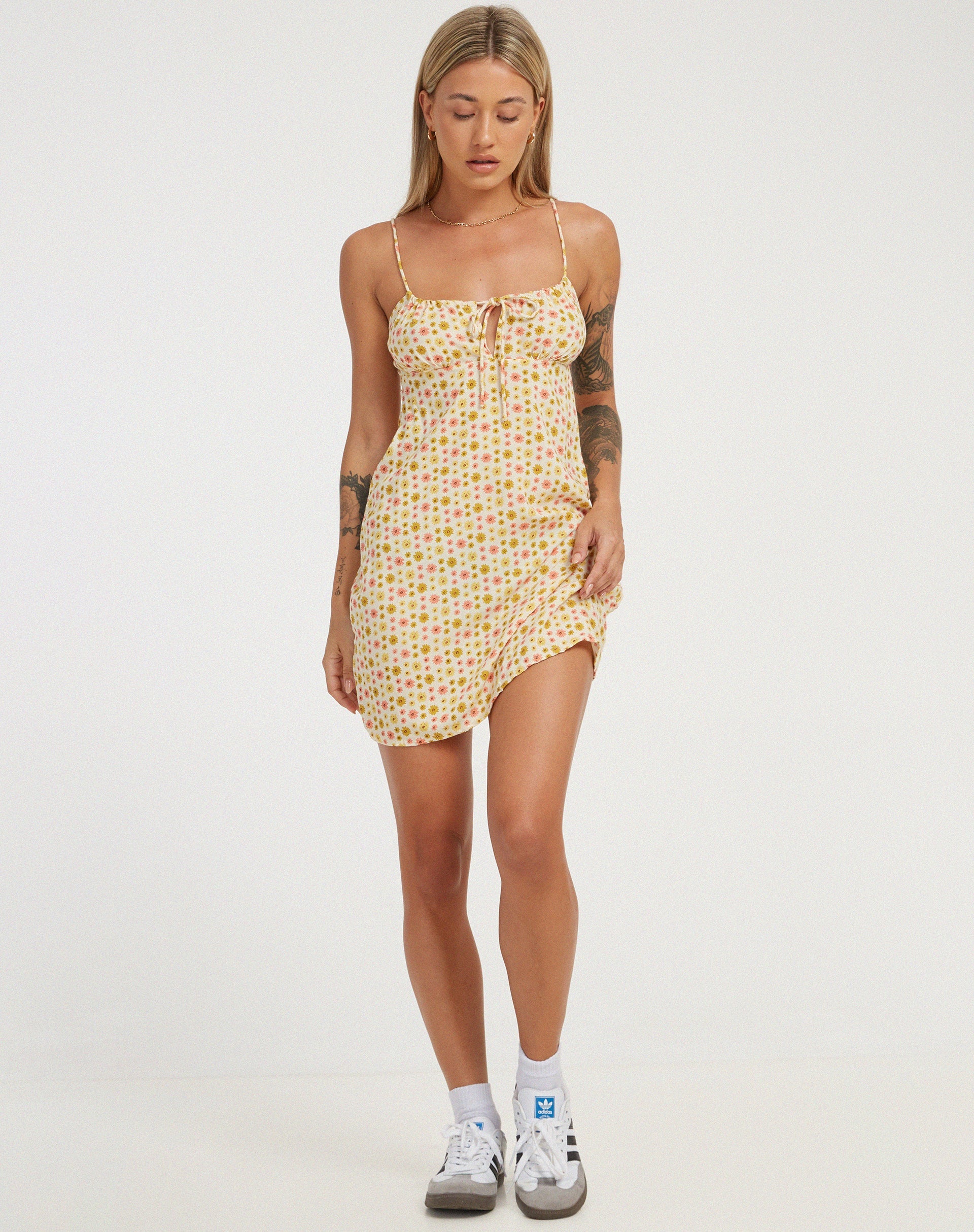 image of Kumala Slip Dress in Daisy Chain Cream