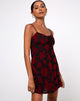 Image of Kumala Dress in Romantic Red Rose Flock