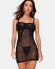 Image of Kumin Mini Dress in Crystal Net Black